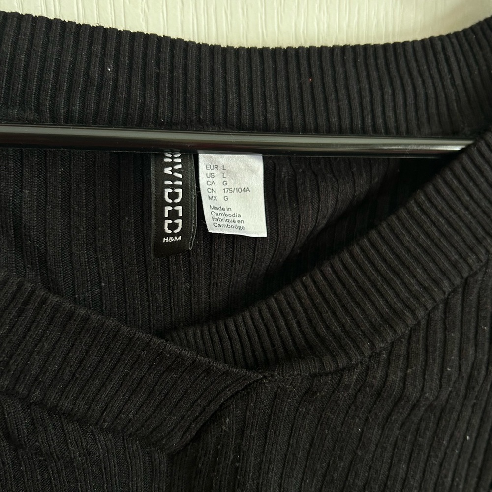 H&M Black Ribbed Long Sleeve Top - Picture 2 of 2